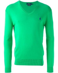 grüner Pullover mit einem V-Ausschnitt von Polo Ralph Lauren