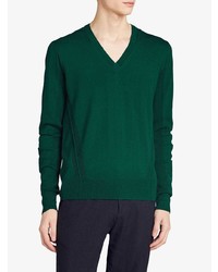 grüner Pullover mit einem V-Ausschnitt von Burberry