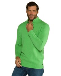 grüner Pullover mit einem zugeknöpften Kragen von JP1880