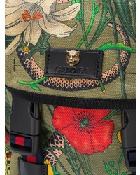 grüner Rucksack mit Blumenmuster von Gucci
