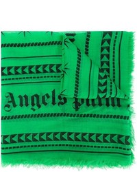 grüner Schal mit geometrischem Muster