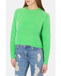 grüner Strick kurzer Pullover