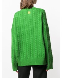 grüner Strick Oversize Pullover von Loewe