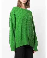 grüner Strick Oversize Pullover von Loewe