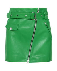 grüner verzierter Leder Minirock