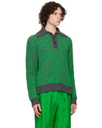 grüner Wollpolo pullover von Bottega Veneta