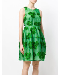 grünes ausgestelltes Kleid mit Blumenmuster von P.A.R.O.S.H.