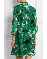 grünes bedrucktes gerade geschnittenes Kleid von Diane von Furstenberg