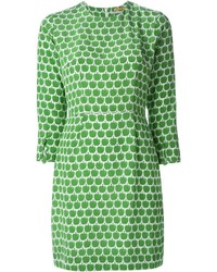 grünes bedrucktes gerade geschnittenes Kleid von Peter Jensen