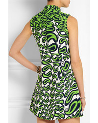 grünes bedrucktes gerade geschnittenes Kleid von Miu Miu