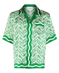 grünes bedrucktes Kurzarmhemd von Casablanca