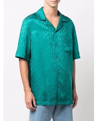 grünes bedrucktes Kurzarmhemd von Lanvin