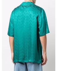 grünes bedrucktes Kurzarmhemd von Lanvin