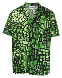 grünes bedrucktes Kurzarmhemd von Waxman Brothers