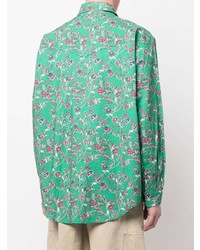 grünes bedrucktes Langarmhemd von Isabel Marant