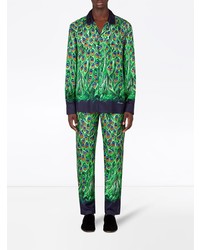 grünes bedrucktes Langarmhemd von Dolce & Gabbana