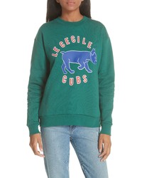 grünes bedrucktes Sweatshirt