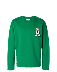 grünes bedrucktes Sweatshirt von AMI Alexandre Mattiussi