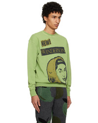 grünes bedrucktes Sweatshirt von JW Anderson