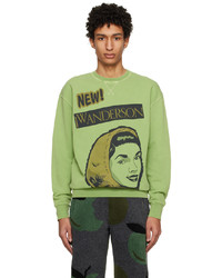 grünes bedrucktes Sweatshirt von JW Anderson