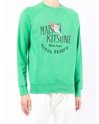 grünes bedrucktes Sweatshirt von MAISON KITSUNÉ