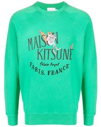 grünes bedrucktes Sweatshirt von MAISON KITSUNÉ