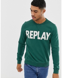 grünes bedrucktes Sweatshirt von Replay