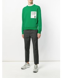 grünes bedrucktes Sweatshirt von Maison Margiela