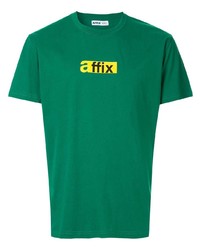 grünes bedrucktes T-Shirt mit einem Rundhalsausschnitt von AFFIX