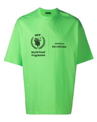 grünes bedrucktes T-Shirt mit einem Rundhalsausschnitt von Balenciaga