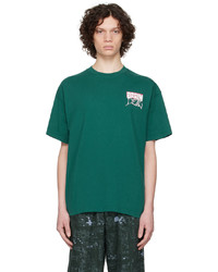 grünes bedrucktes T-Shirt mit einem Rundhalsausschnitt von Brain Dead