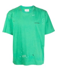 grünes bedrucktes T-Shirt mit einem Rundhalsausschnitt von Buscemi