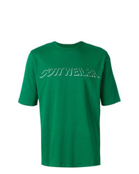 grünes bedrucktes T-Shirt mit einem Rundhalsausschnitt von Cottweiler
