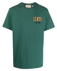 grünes bedrucktes T-Shirt mit einem Rundhalsausschnitt von Deus Ex Machina