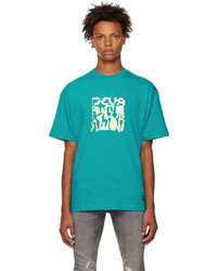grünes bedrucktes T-Shirt mit einem Rundhalsausschnitt von DEVÁ STATES