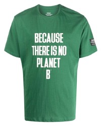 grünes bedrucktes T-Shirt mit einem Rundhalsausschnitt von ECOALF