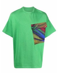 grünes bedrucktes T-Shirt mit einem Rundhalsausschnitt von Emporio Armani