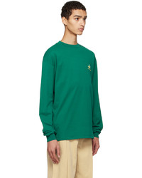 grünes bedrucktes T-Shirt mit einem Rundhalsausschnitt von Drôle De Monsieur
