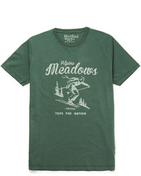 grünes bedrucktes T-Shirt mit einem Rundhalsausschnitt von Hartford
