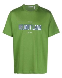 grünes bedrucktes T-Shirt mit einem Rundhalsausschnitt von Helmut Lang