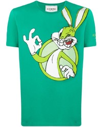 grünes bedrucktes T-Shirt mit einem Rundhalsausschnitt von Iceberg