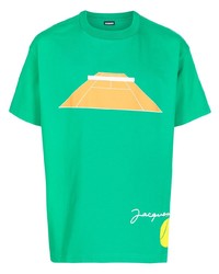 grünes bedrucktes T-Shirt mit einem Rundhalsausschnitt von Jacquemus