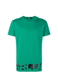 grünes bedrucktes T-Shirt mit einem Rundhalsausschnitt von Karl Lagerfeld