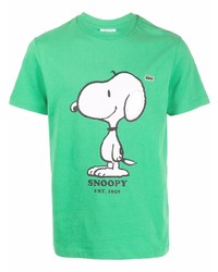 grünes bedrucktes T-Shirt mit einem Rundhalsausschnitt von Lacoste