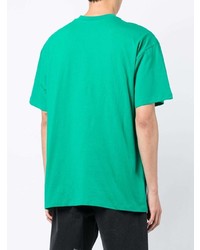 grünes bedrucktes T-Shirt mit einem Rundhalsausschnitt von MSGM