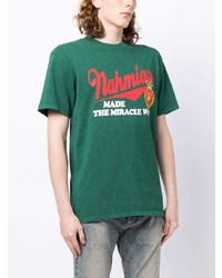 grünes bedrucktes T-Shirt mit einem Rundhalsausschnitt von Nahmias