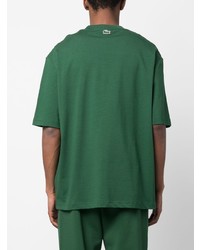grünes bedrucktes T-Shirt mit einem Rundhalsausschnitt von Lacoste