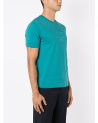 grünes bedrucktes T-Shirt mit einem Rundhalsausschnitt von Armani Exchange