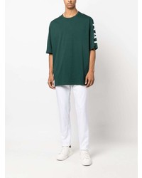 grünes bedrucktes T-Shirt mit einem Rundhalsausschnitt von Balmain