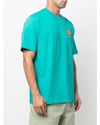 grünes bedrucktes T-Shirt mit einem Rundhalsausschnitt von Carhartt WIP